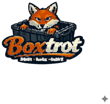 Boxtrot Rentals logo — fox peeking over a moving crate